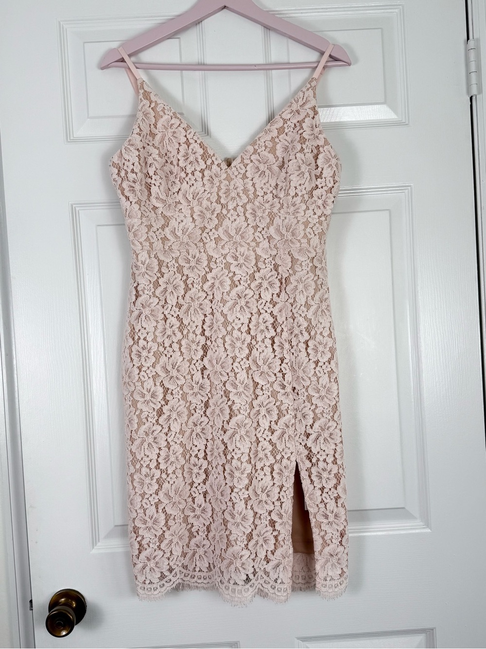 Lulus Romantic Lace Blush Pink Slip Dress Size Medium